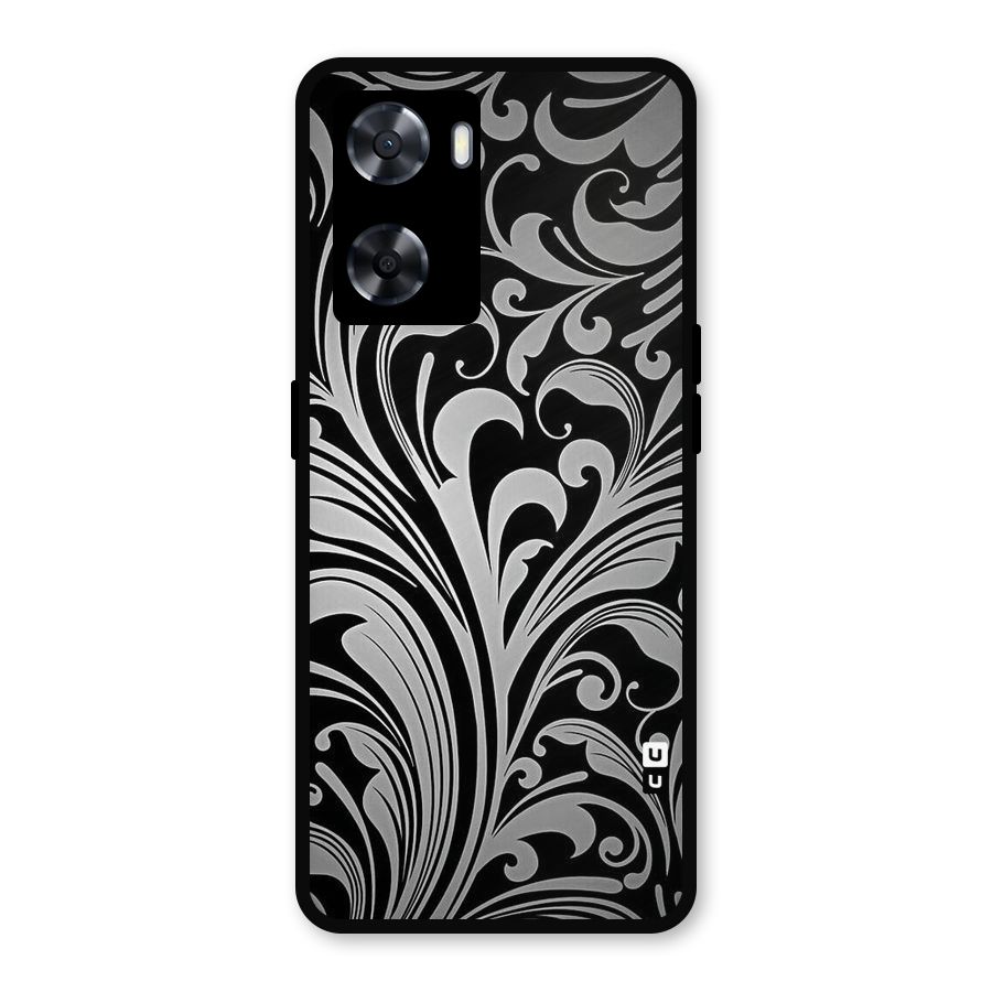 Grey Beauty Pattern Metal Back Case for Oppo A57 2022