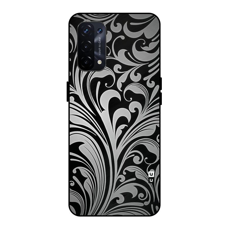 Grey Beauty Pattern Metal Back Case for Oppo A74 5G