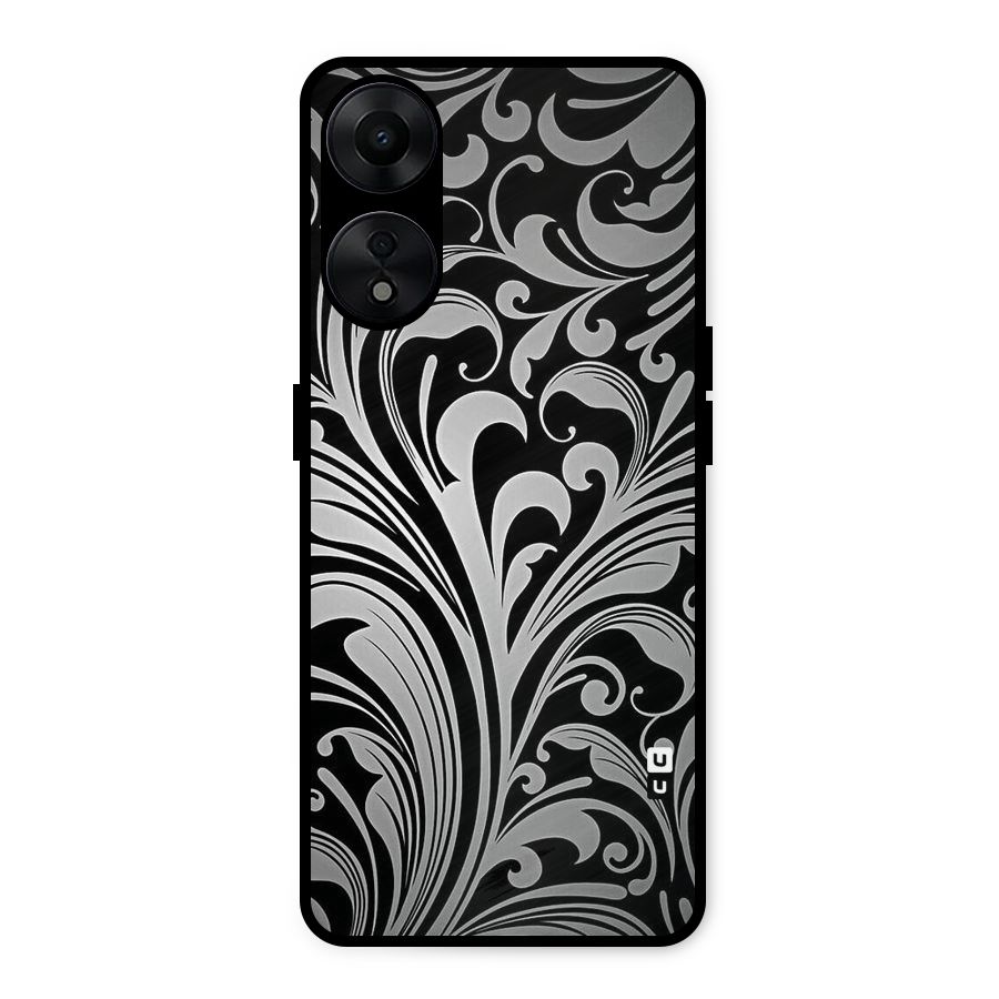Grey Beauty Pattern Metal Back Case for Oppo A78 5G