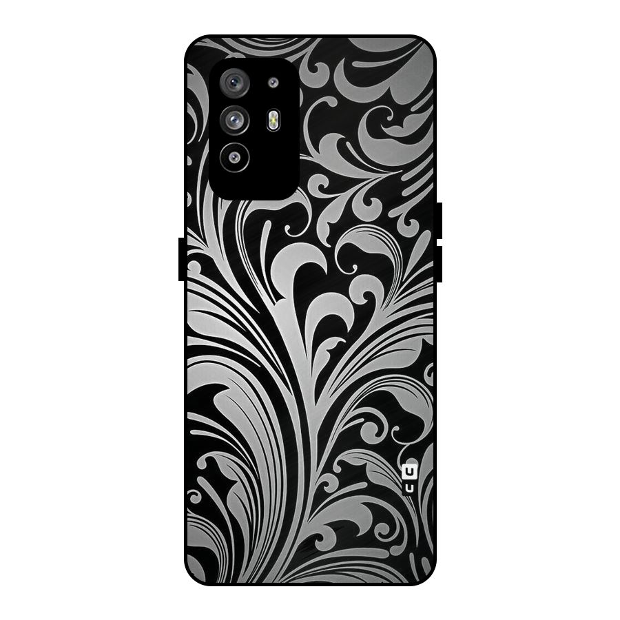 Grey Beauty Pattern Metal Back Case for Oppo F19 Pro Plus 5G