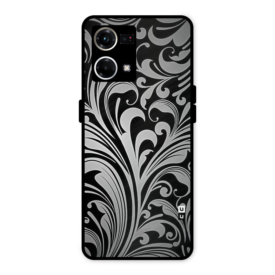 Grey Beauty Pattern Metal Back Case for Oppo F21 Pro 4G