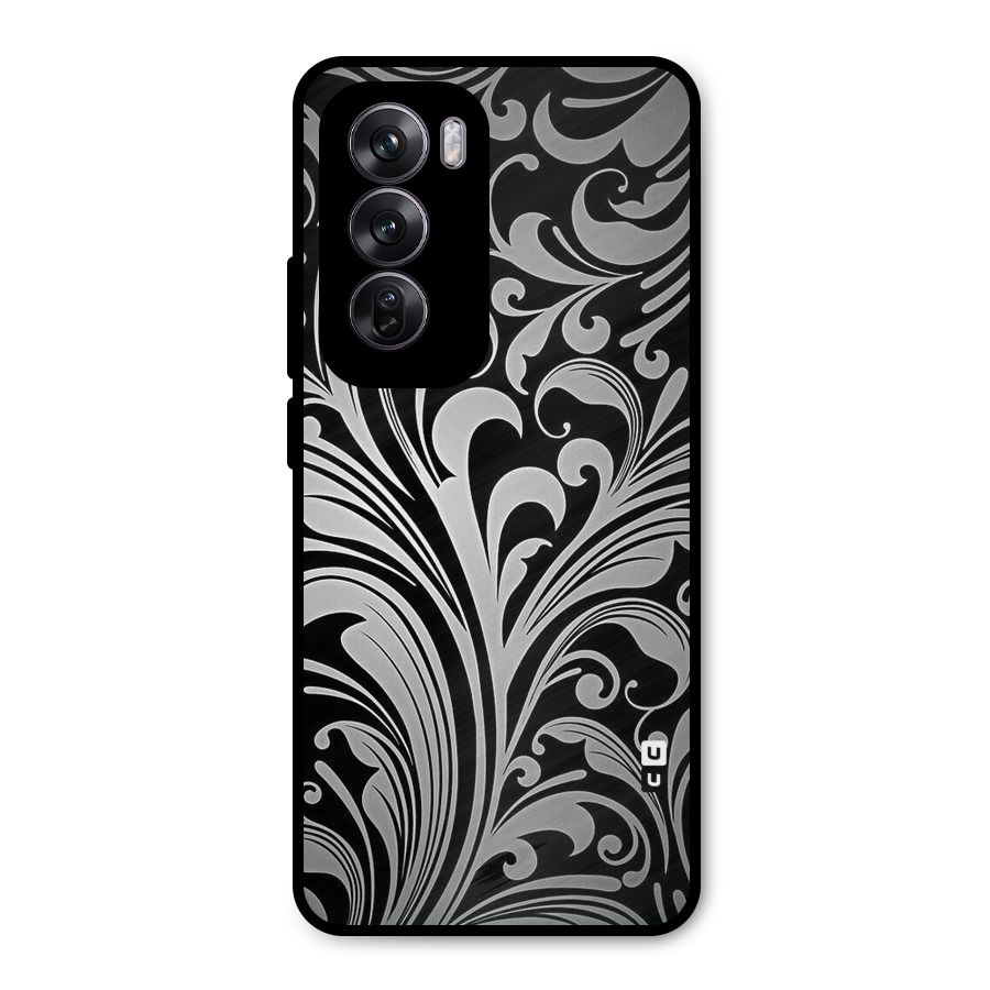 Grey Beauty Pattern Metal Back Case for Oppo Reno12 Pro