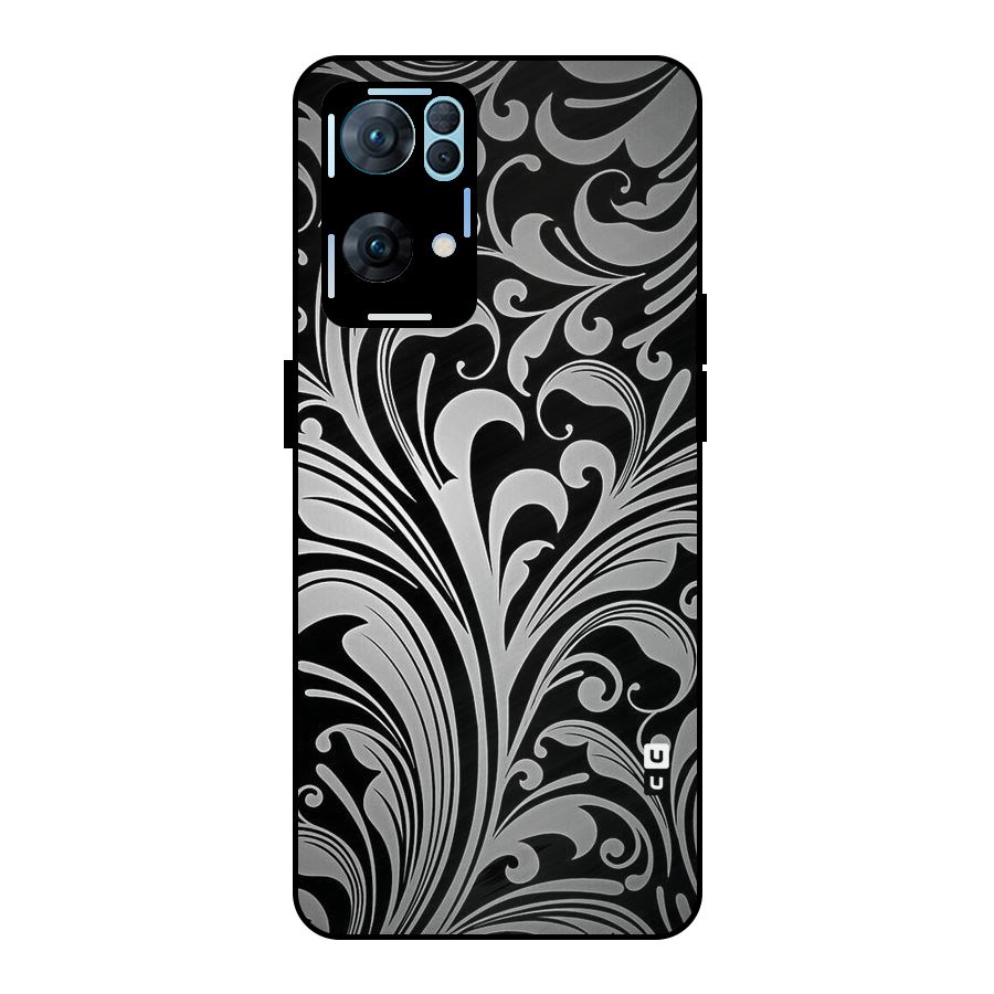 Grey Beauty Pattern Metal Back Case for Oppo Reno7 Pro 5G