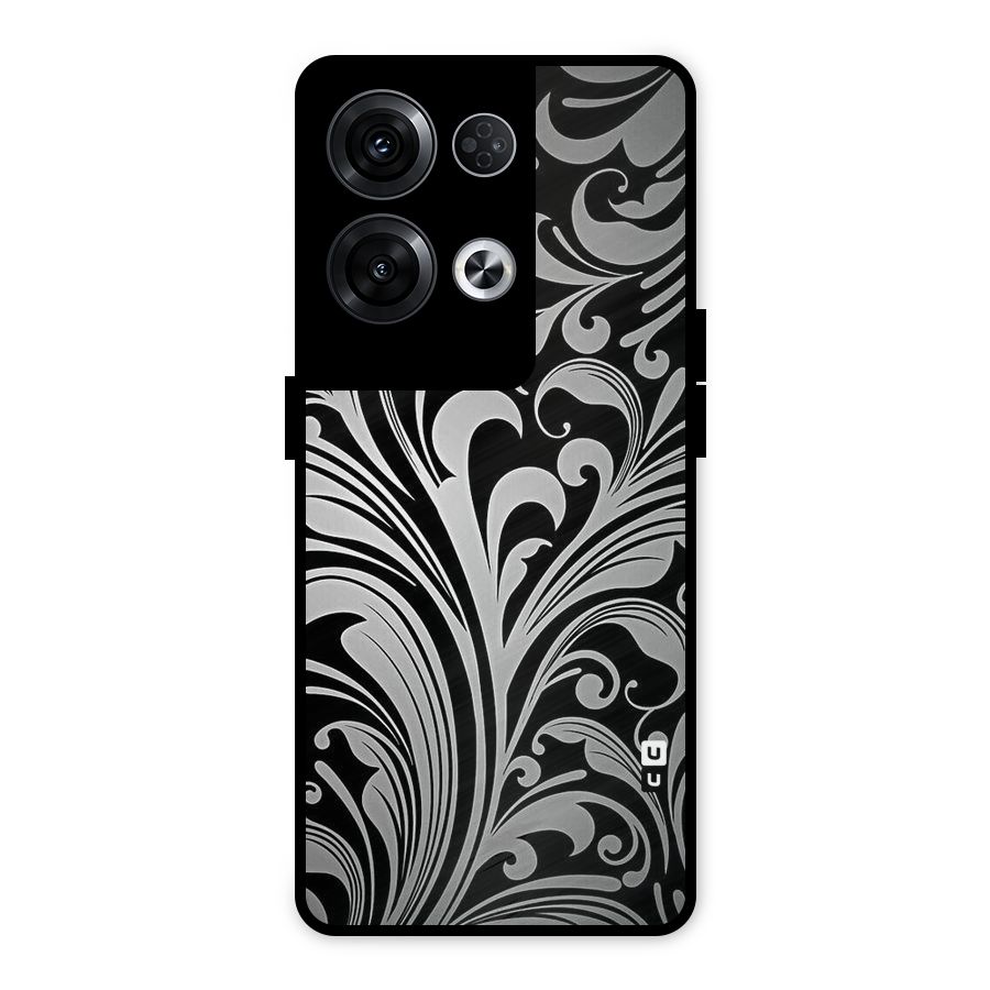 Grey Beauty Pattern Metal Back Case for Oppo Reno8 Pro 5G