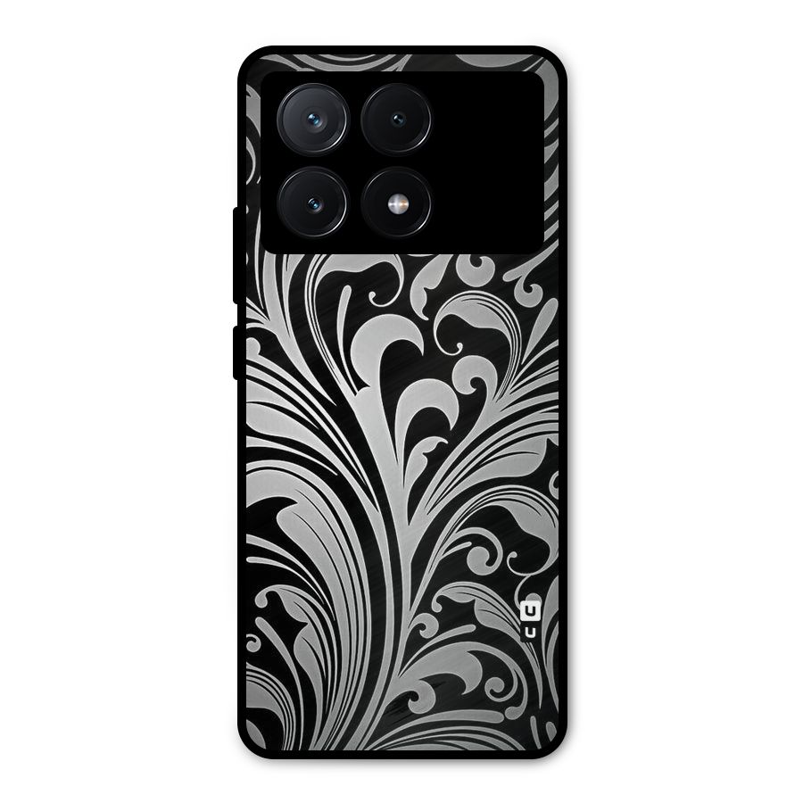 Grey Beauty Pattern Metal Back Case for Poco X6 Pro