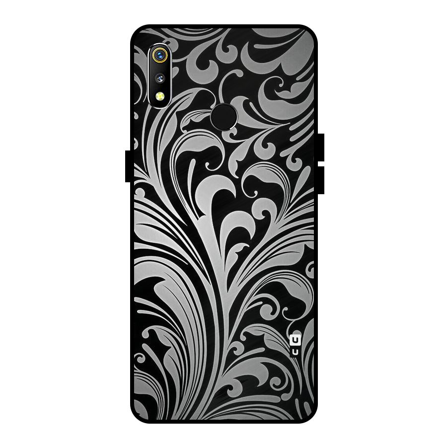 Grey Beauty Pattern Metal Back Case for Realme 3