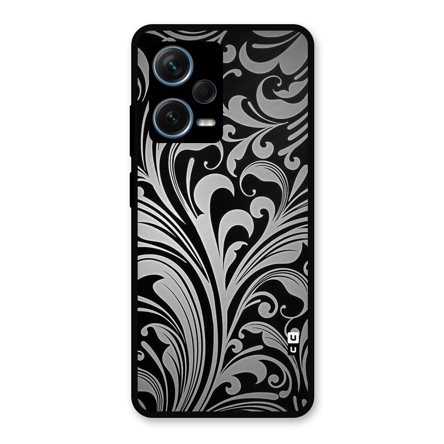 Grey Beauty Pattern Metal Back Case for Redmi Note 12 Pro Plus 5G