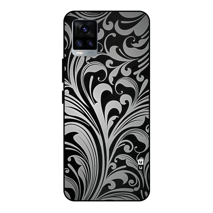 Grey Beauty Pattern Metal Back Case for Vivo V20 2021