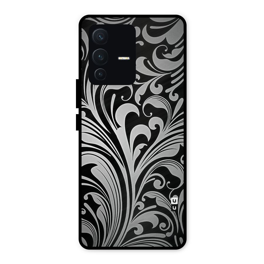 Grey Beauty Pattern Metal Back Case for Vivo V23 5G