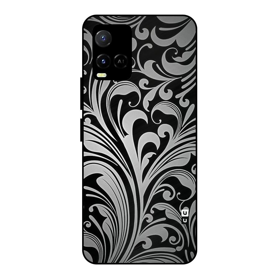Grey Beauty Pattern Metal Back Case for Vivo Y21