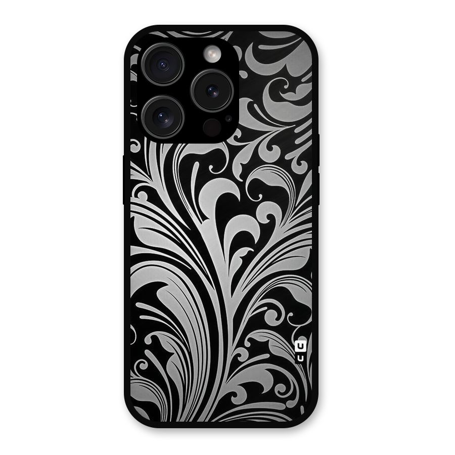 Grey Beauty Pattern Metal Back Case for iPhone 15 Pro