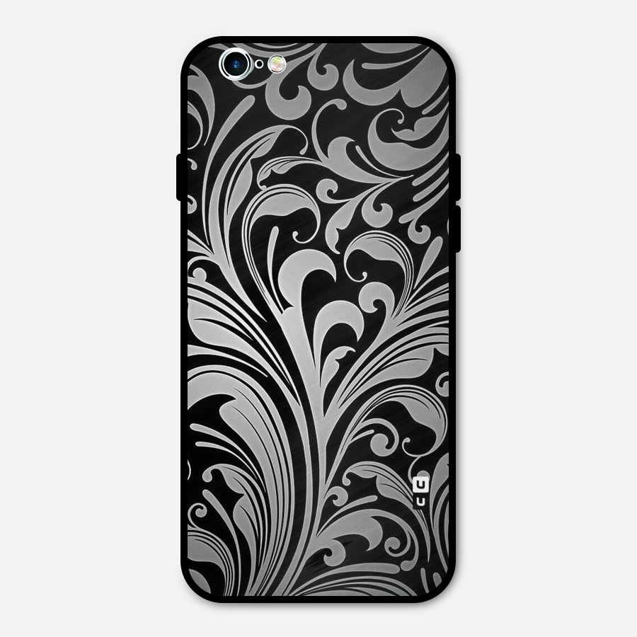 Grey Beauty Pattern Metal Back Case for iPhone 6 6s