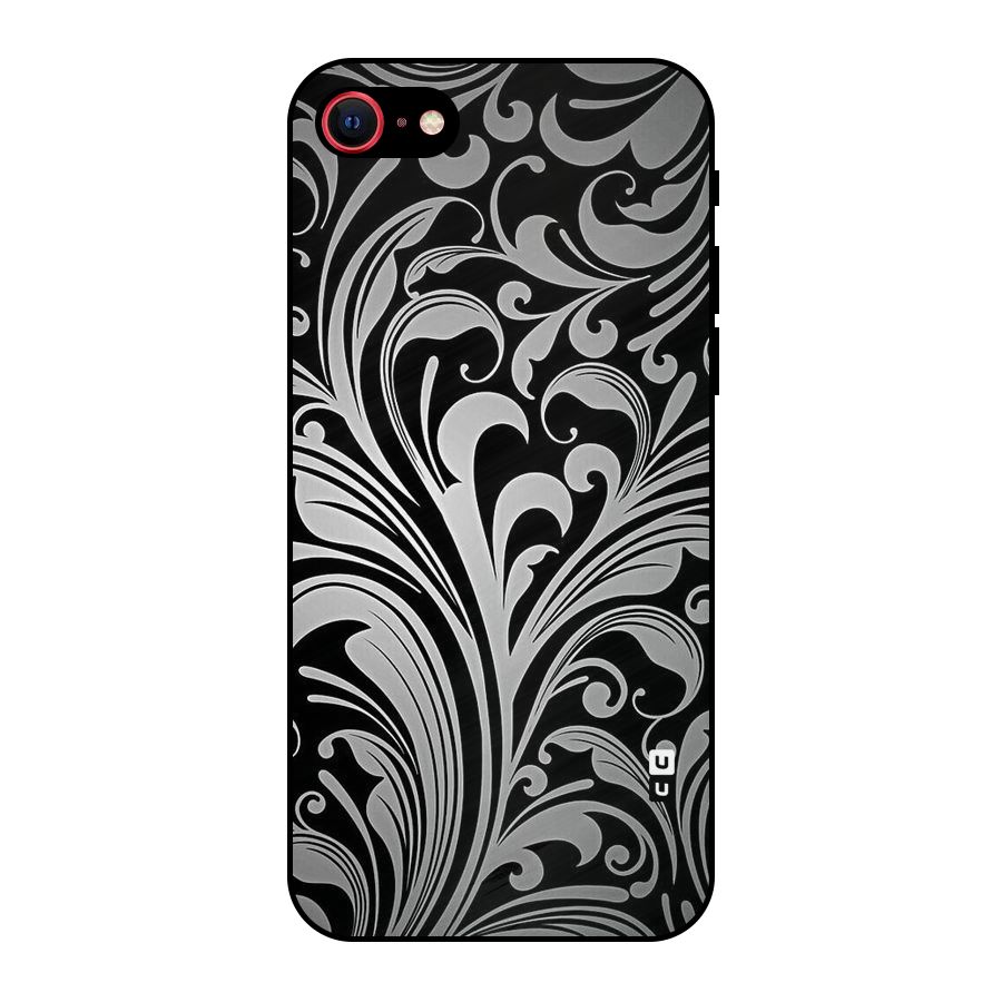 Grey Beauty Pattern Metal Back Case for iPhone 7