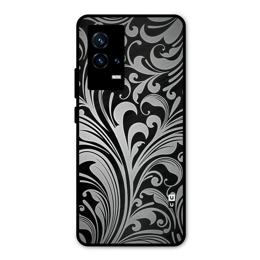 Grey Beauty Pattern Metal Back Case for iQOO 9 5G