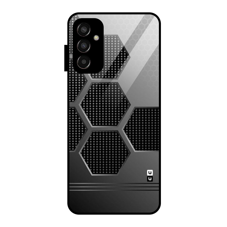 Grey Black Hexa Glass Back Case for Galaxy F13