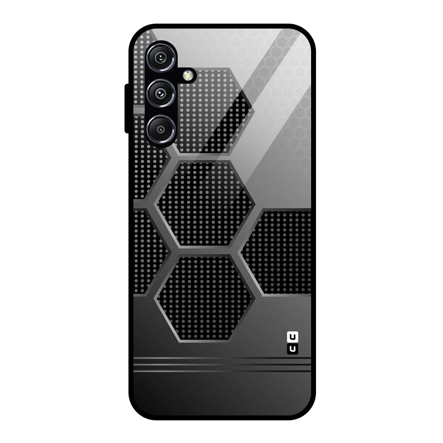Grey Black Hexa Glass Back Case for Galaxy M34 5G