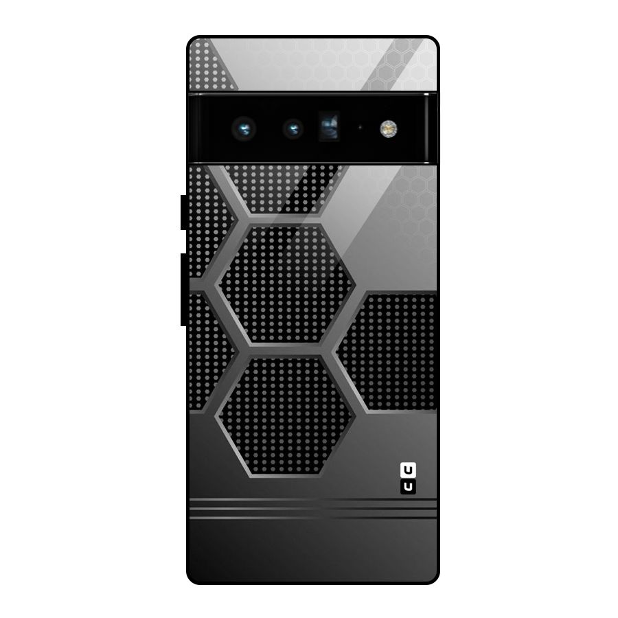 Grey Black Hexa Glass Back Case for Google Pixel 6 Pro