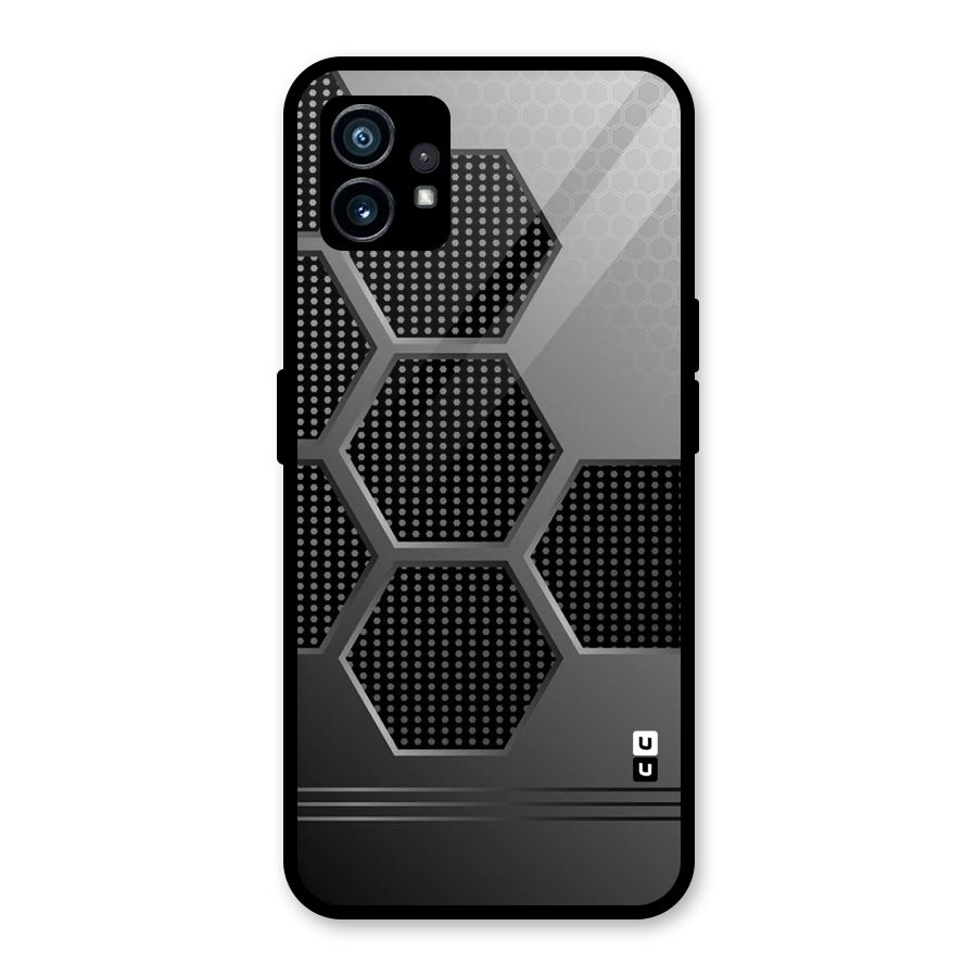 Grey Black Hexa Glass Back Case for Nothing Phone 1