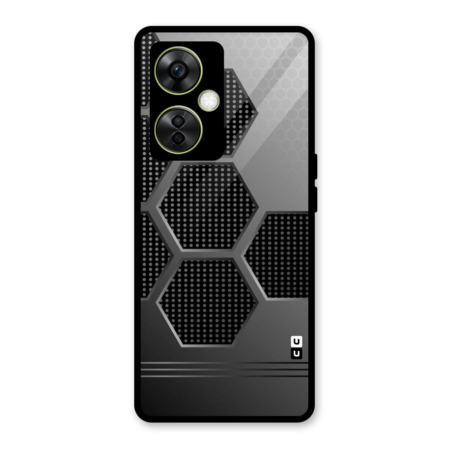 Grey Black Hexa Glass Back Case for OnePlus Nord CE 3 Lite