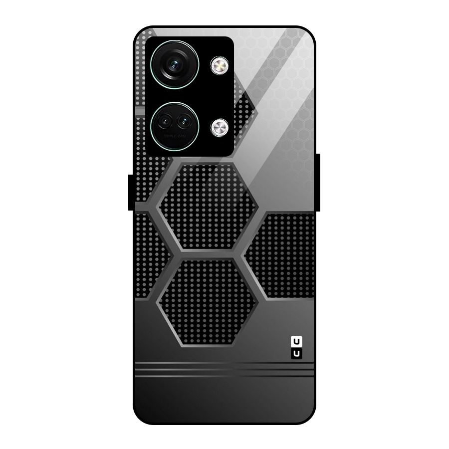 Grey Black Hexa Glass Back Case for Oneplus Nord 3