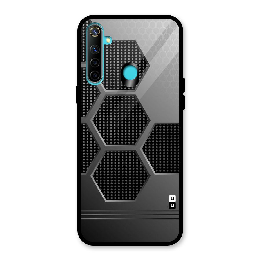 Grey Black Hexa Glass Back Case for Realme Narzo 10