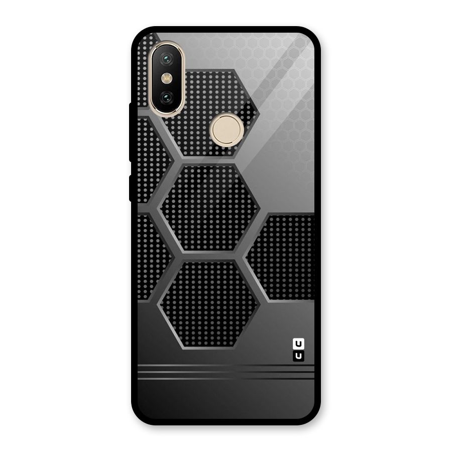 Grey Black Hexa Glass Back Case for Redmi A2