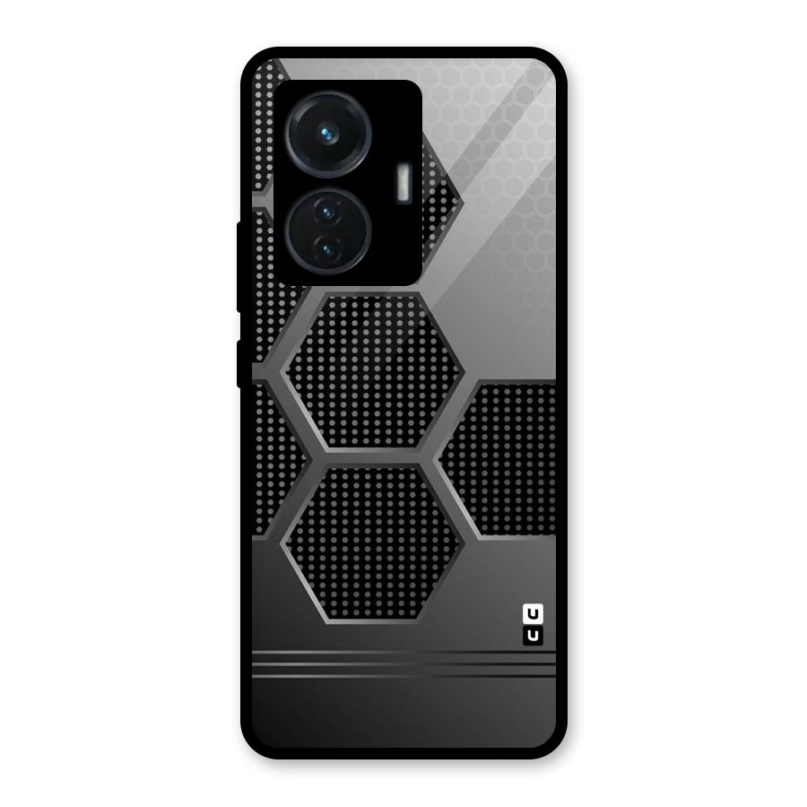 Grey Black Hexa Glass Back Case for Vivo T1 44W