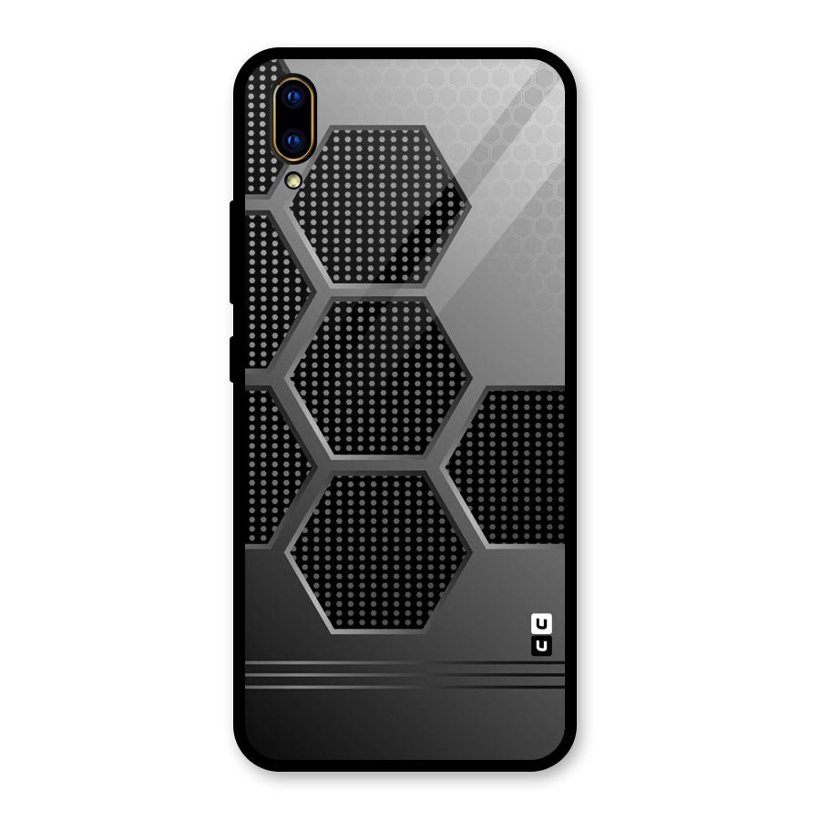 Grey Black Hexa Glass Back Case for Vivo V11 Pro