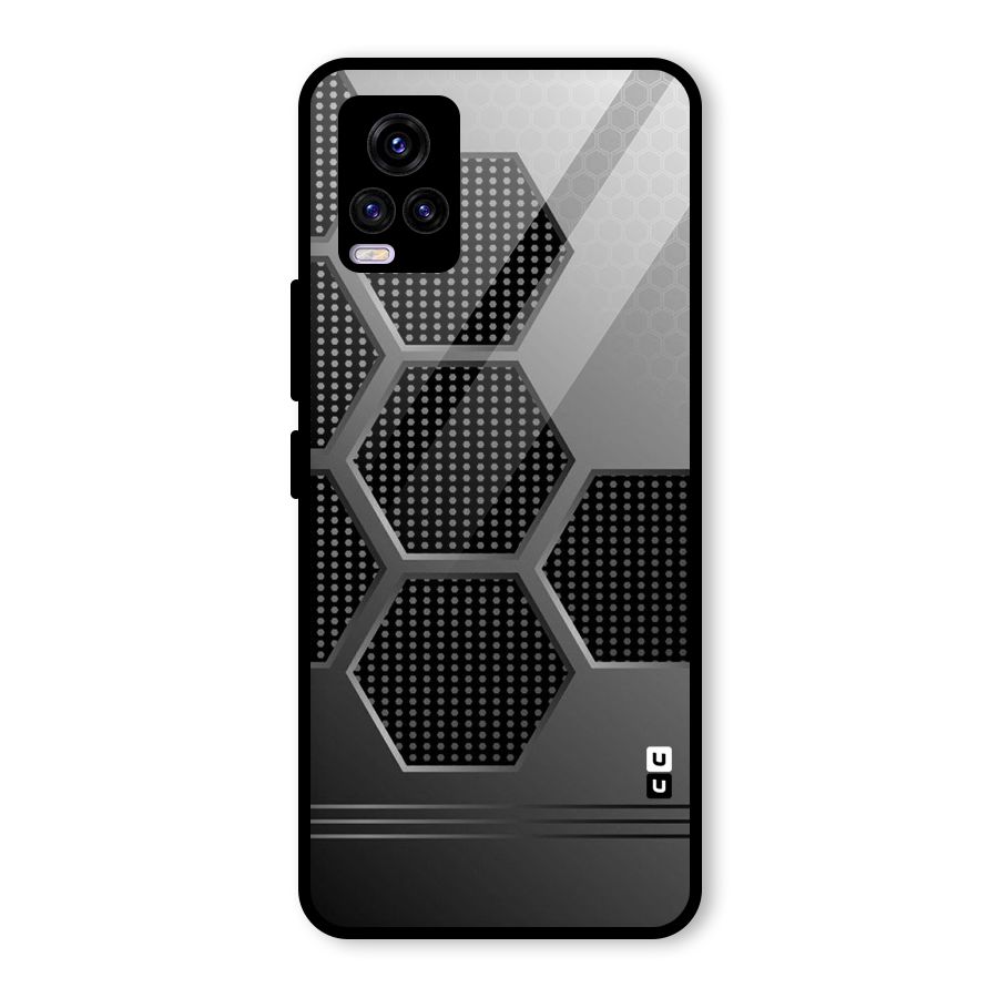 Grey Black Hexa Glass Back Case for Vivo V20 2021