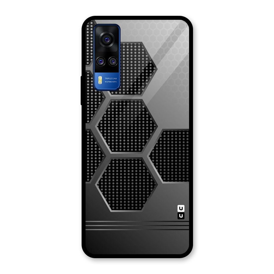 Grey Black Hexa Glass Back Case for Vivo Y31