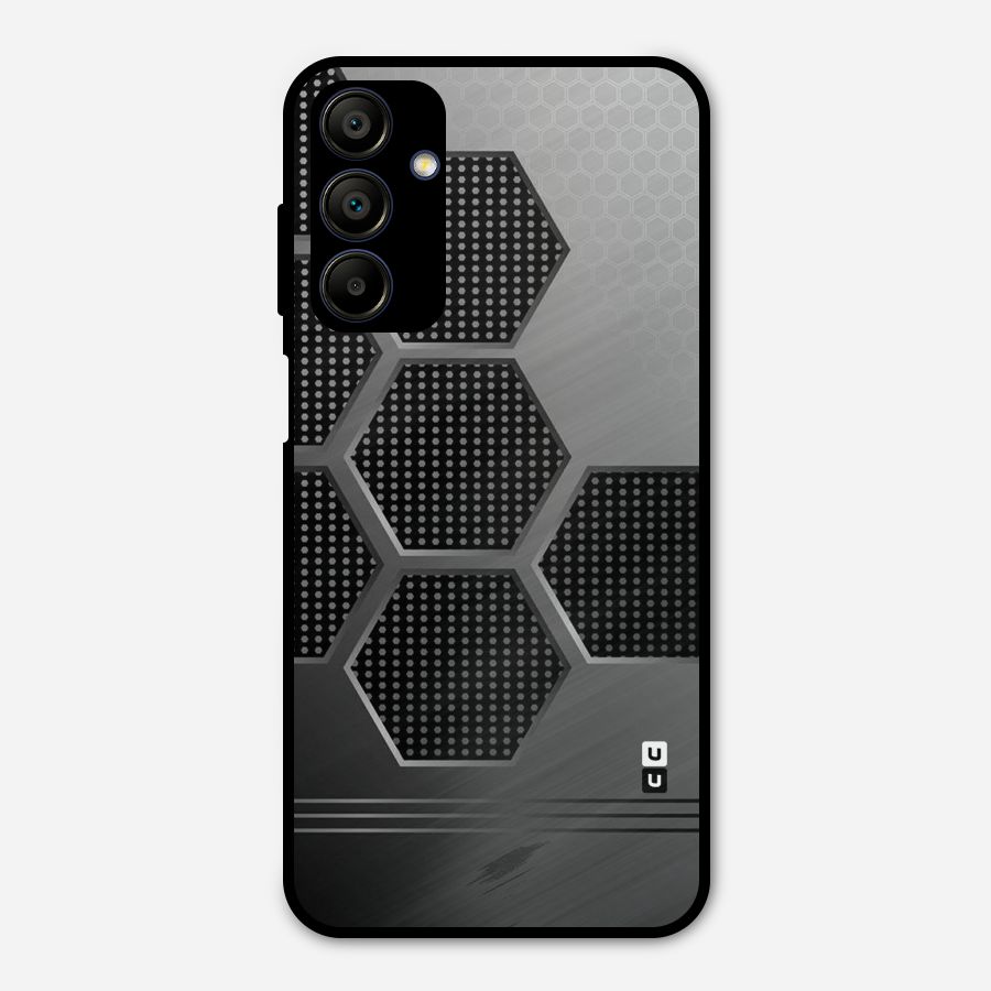 Grey Black Hexa Metal Back Case for Galaxy A15 5G