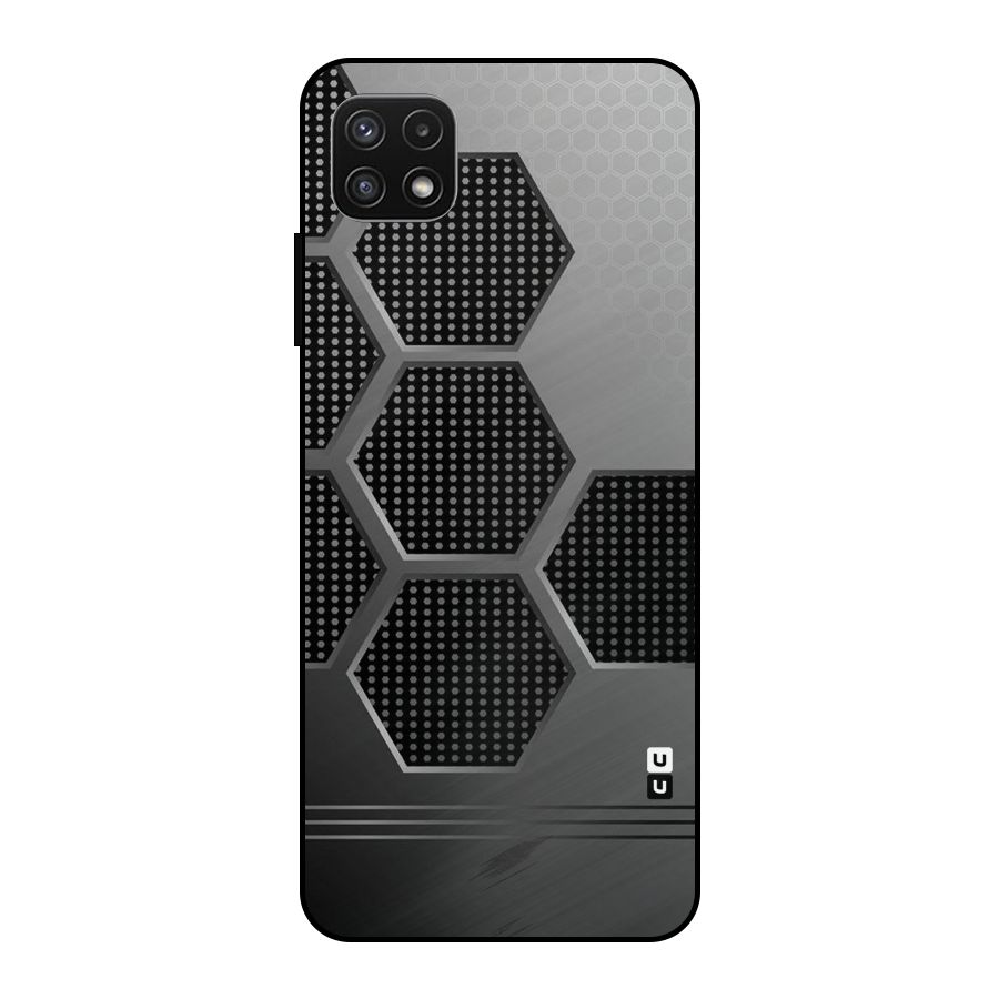 Grey Black Hexa Metal Back Case for Galaxy A22 5G