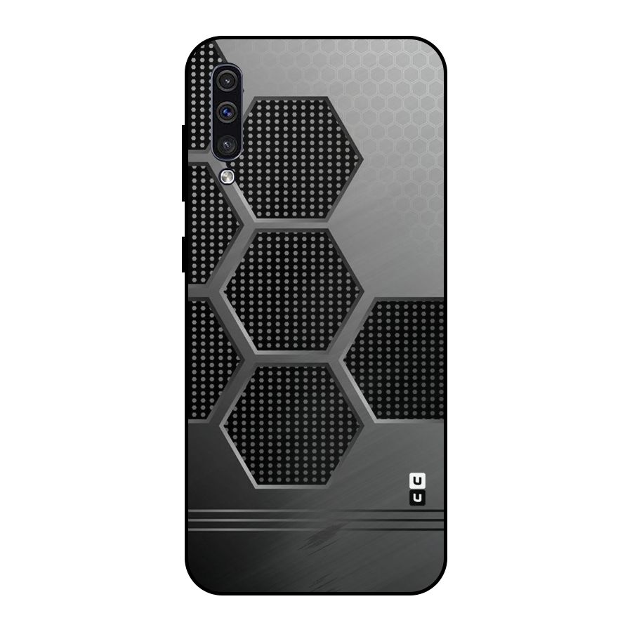 Grey Black Hexa Metal Back Case for Galaxy A30s