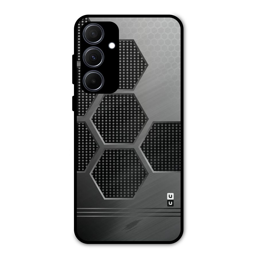 Grey Black Hexa Metal Back Case for Galaxy A35
