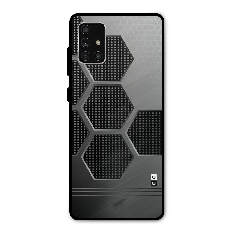 Grey Black Hexa Metal Back Case for Galaxy A71