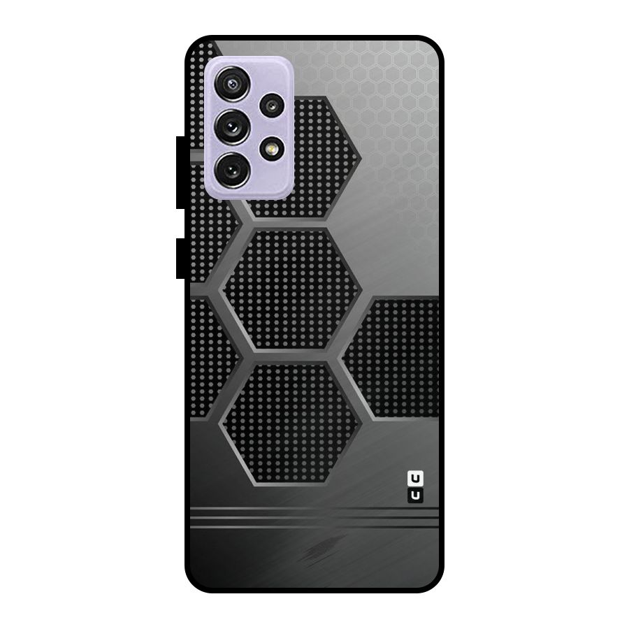 Grey Black Hexa Metal Back Case for Galaxy A72