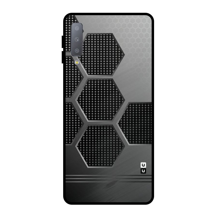 Grey Black Hexa Metal Back Case for Galaxy A7 (2018)