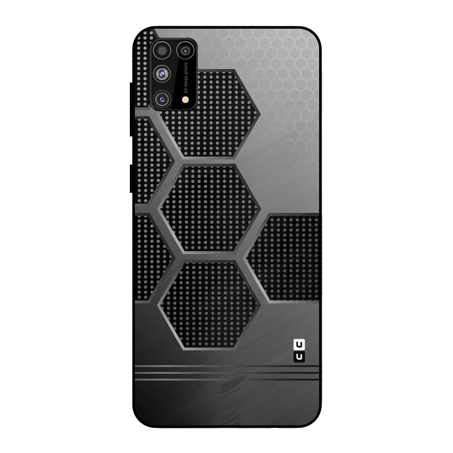 Grey Black Hexa Metal Back Case for Galaxy F41