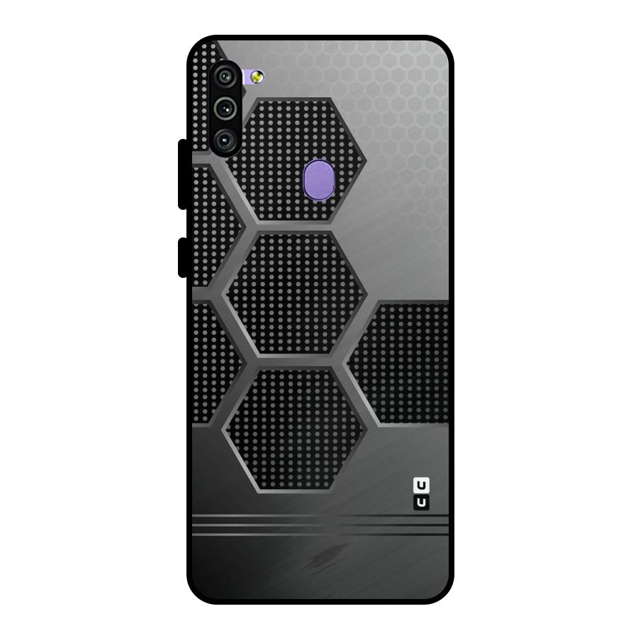 Grey Black Hexa Metal Back Case for Galaxy M11
