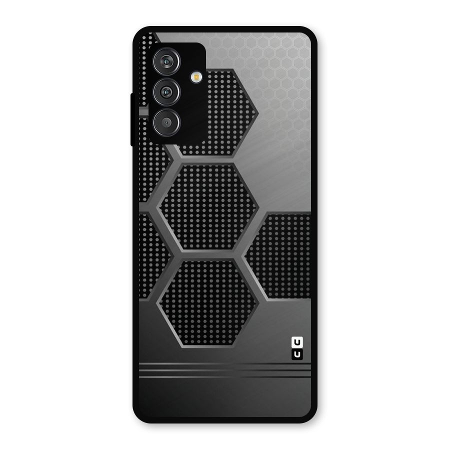 Grey Black Hexa Metal Back Case for Galaxy M13