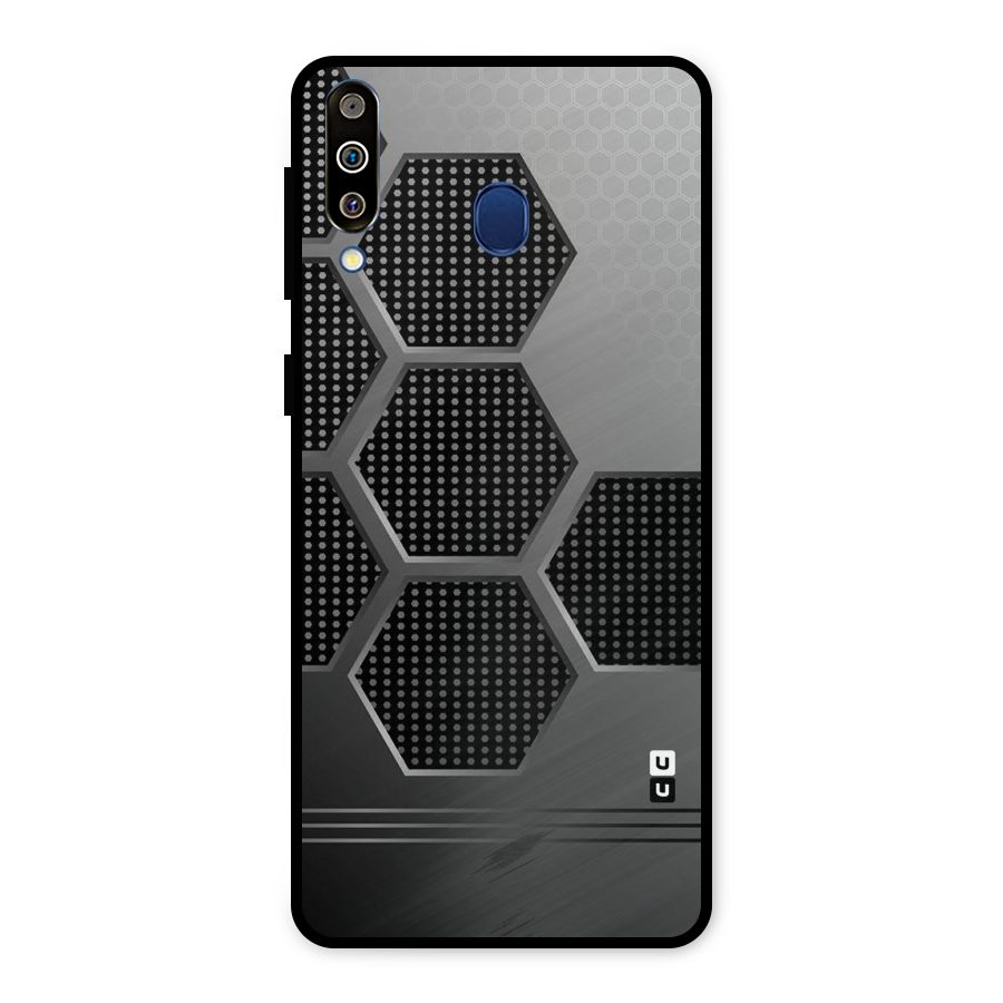 Grey Black Hexa Metal Back Case for Galaxy M30