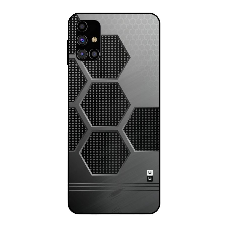 Grey Black Hexa Metal Back Case for Galaxy M31s