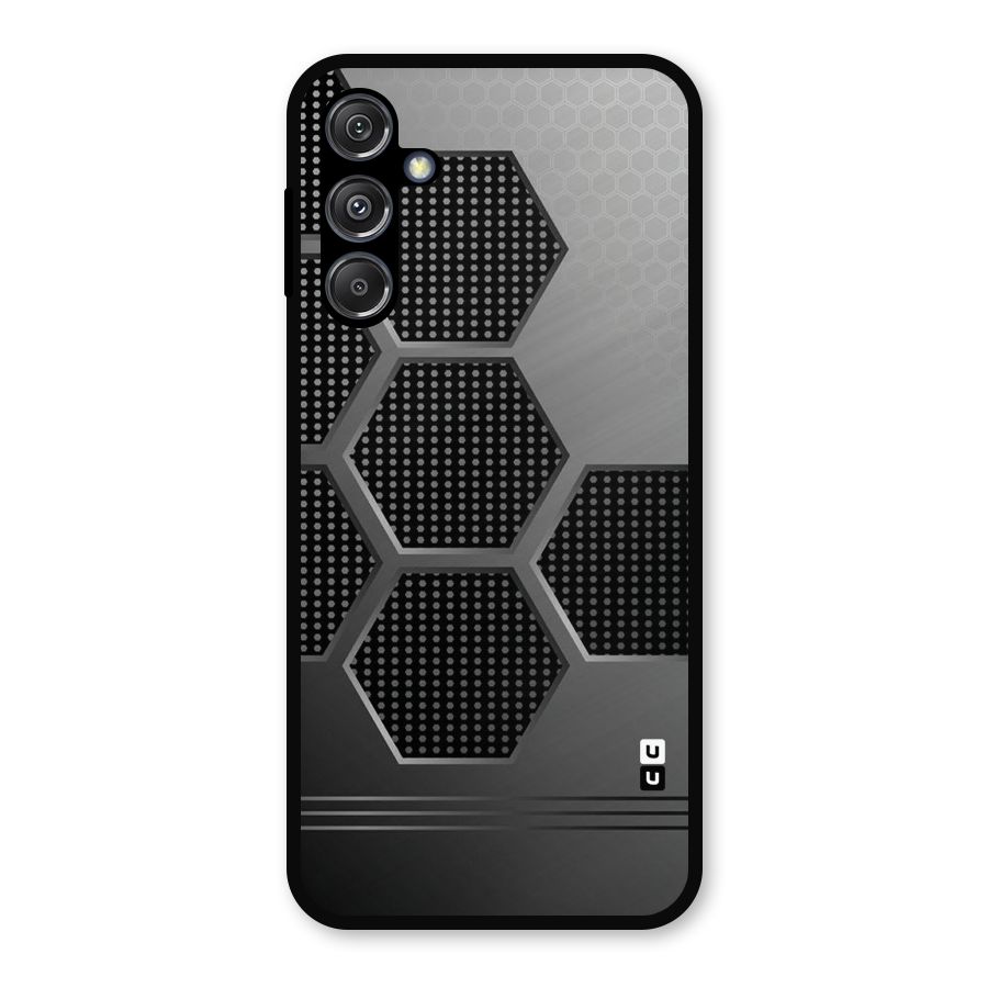 Grey Black Hexa Metal Back Case for Galaxy M34 5G