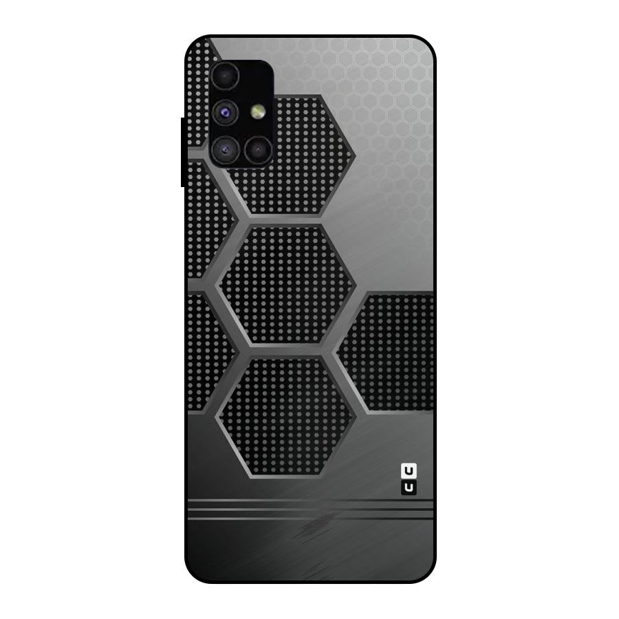 Grey Black Hexa Metal Back Case for Galaxy M51