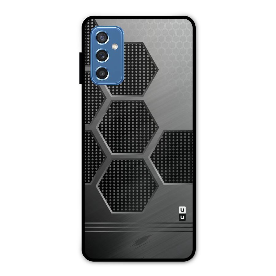 Grey Black Hexa Metal Back Case for Galaxy M52 5G