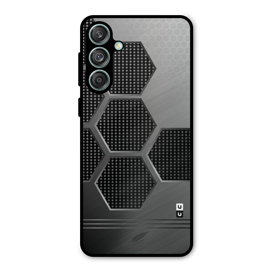 Grey Black Hexa Metal Back Case for Galaxy M55 5G