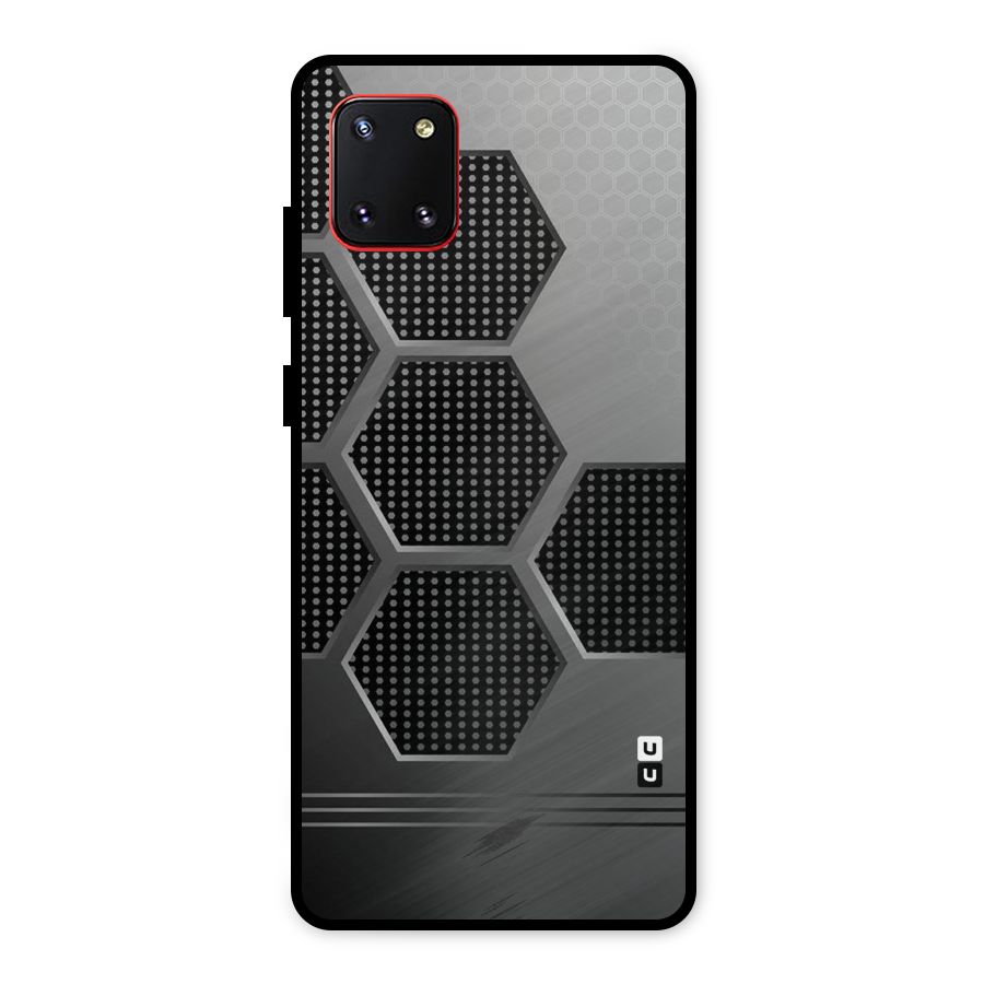Grey Black Hexa Metal Back Case for Galaxy Note 10 Lite