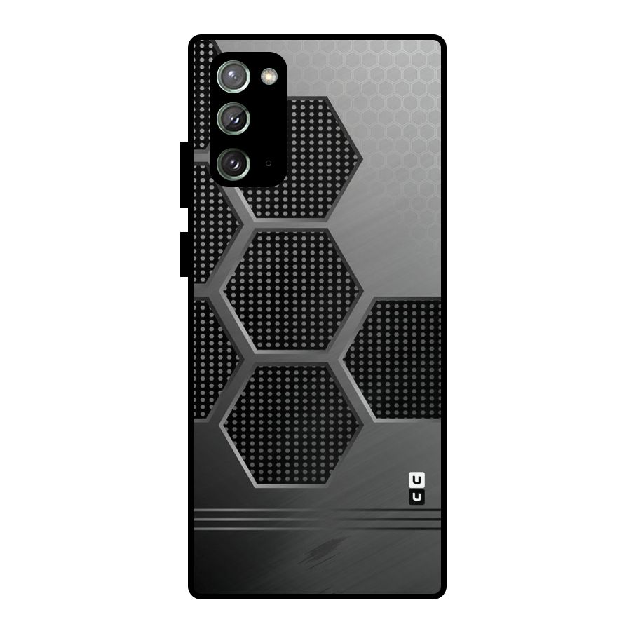 Grey Black Hexa Metal Back Case for Galaxy Note 20