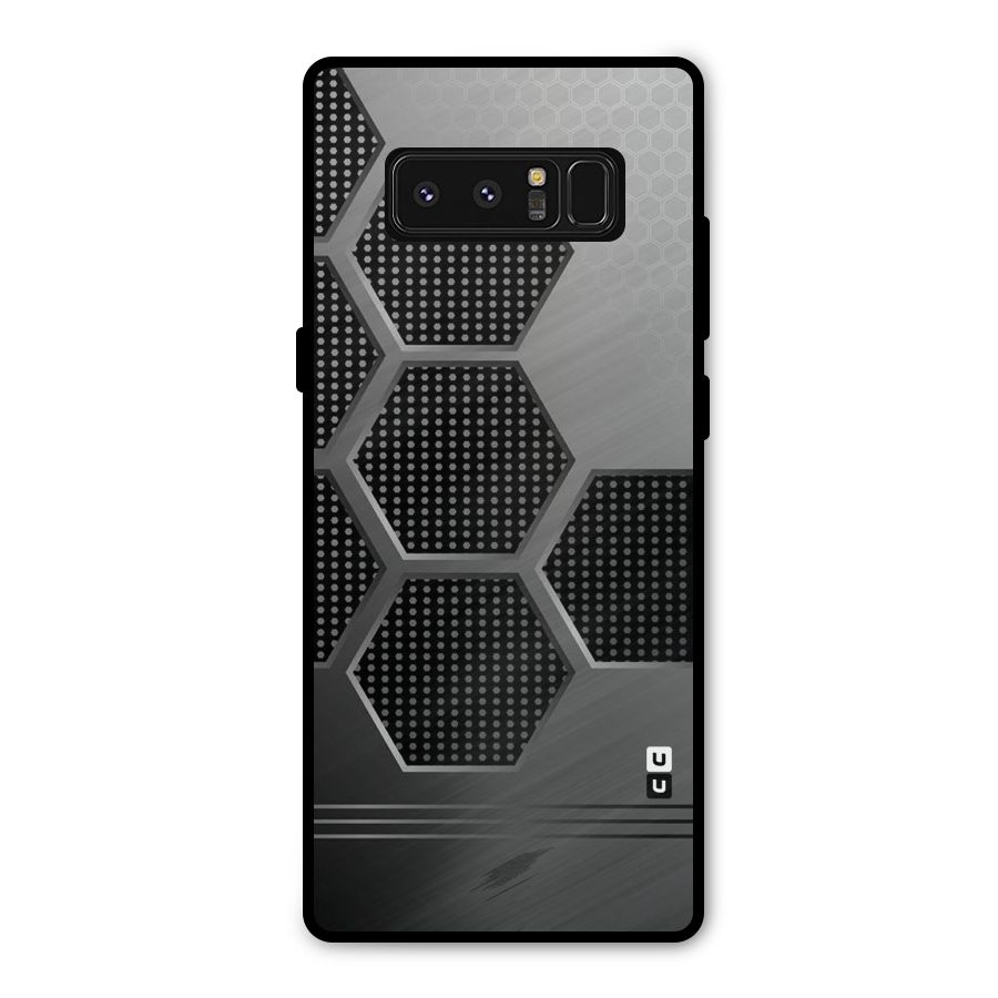 Grey Black Hexa Metal Back Case for Galaxy Note 8