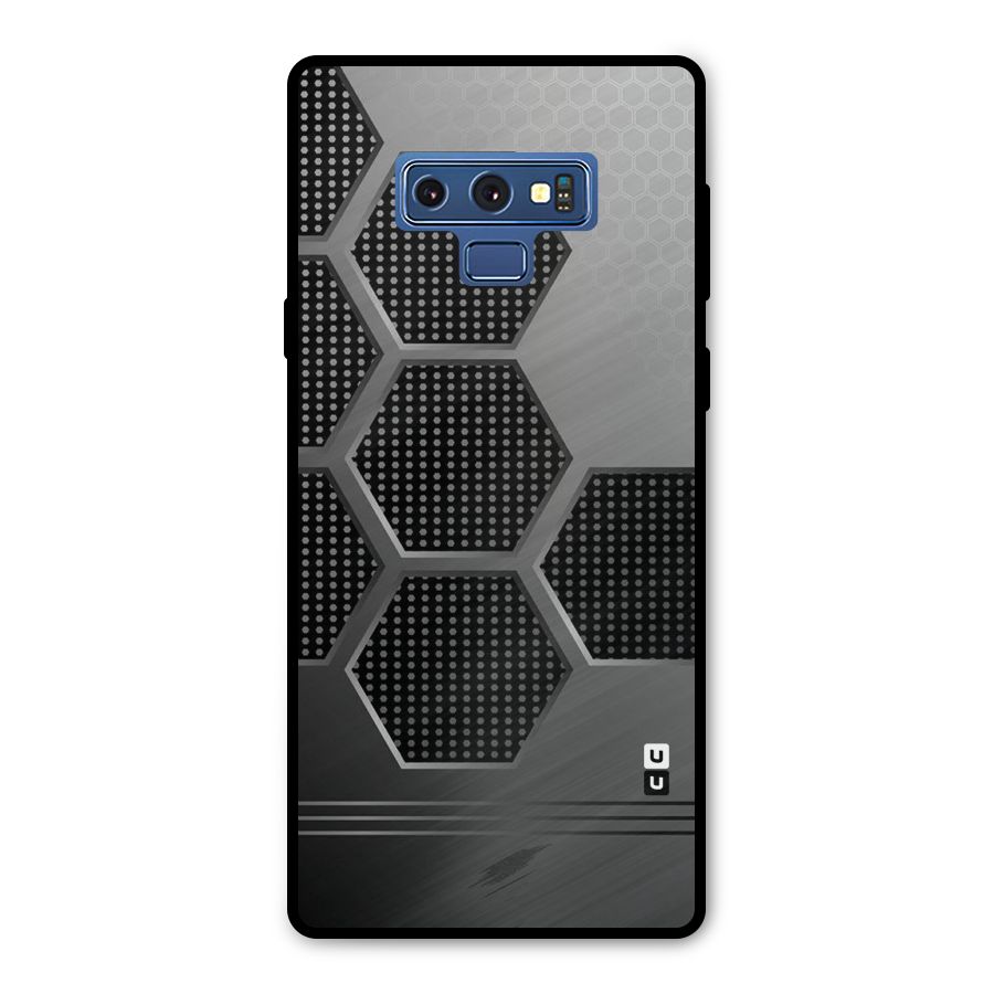 Grey Black Hexa Metal Back Case for Galaxy Note 9